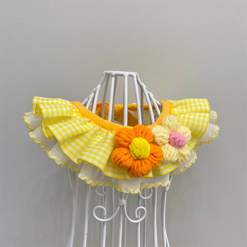 KFX-9085117 Pet Bib Scarf for Dogs and Cats - Adjustable Size in Blue Macaron or Orange Macaron