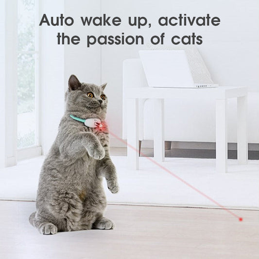KFX-9085501 Smart Laser Cat Collar Interactive USB Rechargeable Hands-Free Teasing Toy for Kittens and Cats