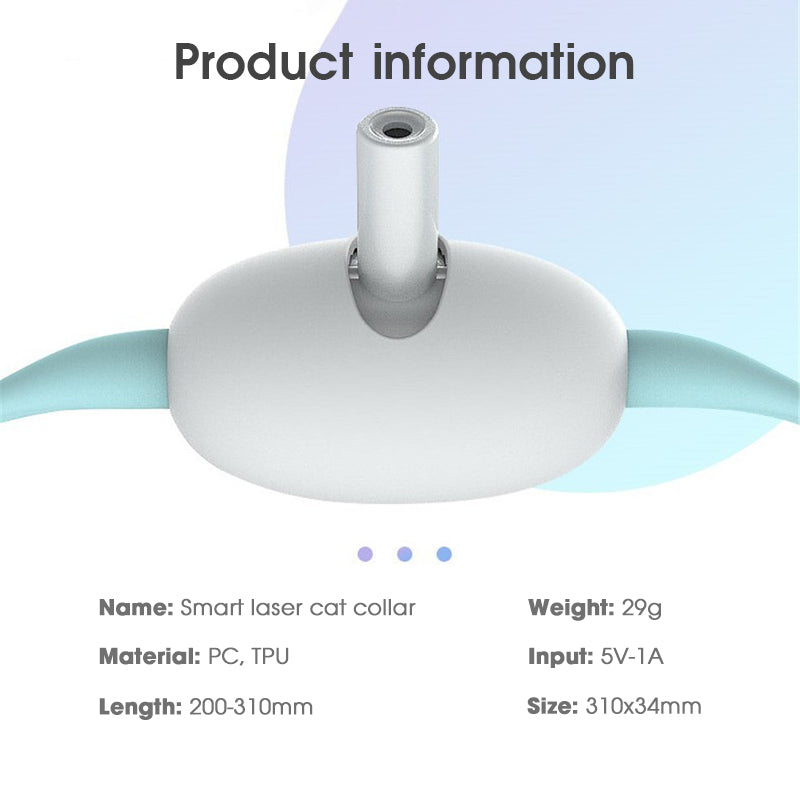 KFX-9085501 Smart Laser Cat Collar Interactive USB Rechargeable Hands-Free Teasing Toy for Kittens and Cats