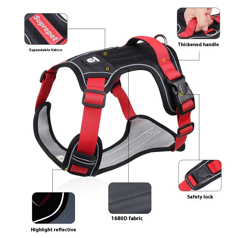 KFX-9086781 Adjustable Pet Dog Chest Strap in Various Colors - Durable Oxford Cloth