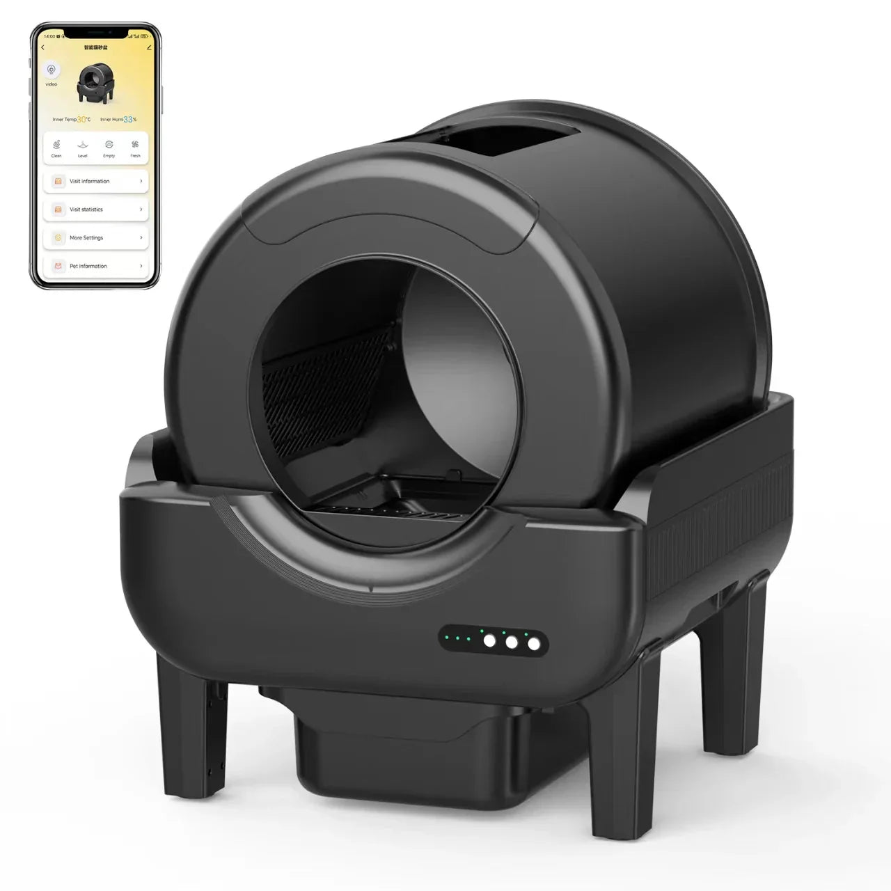 KFX-908691 Smart Self-Cleaning Cat Litter Box with WiFi Camera and Large Capacity