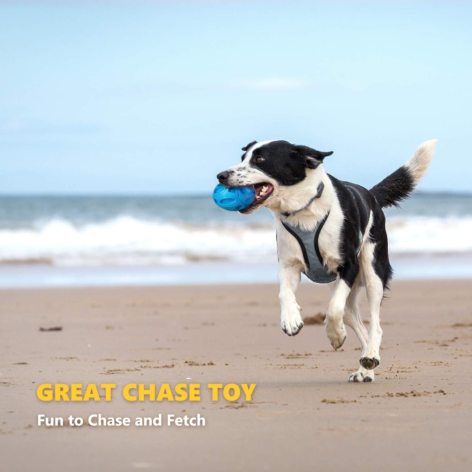 KFX-9090749 Durable Rubber Chew Ball with Squeaker for Medium and Large Dogs, Ideal for Aggressive Chewers
