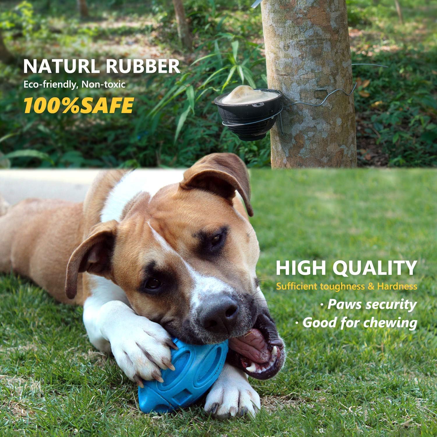 KFX-9090749 Durable Rubber Chew Ball with Squeaker for Medium and Large Dogs, Ideal for Aggressive Chewers