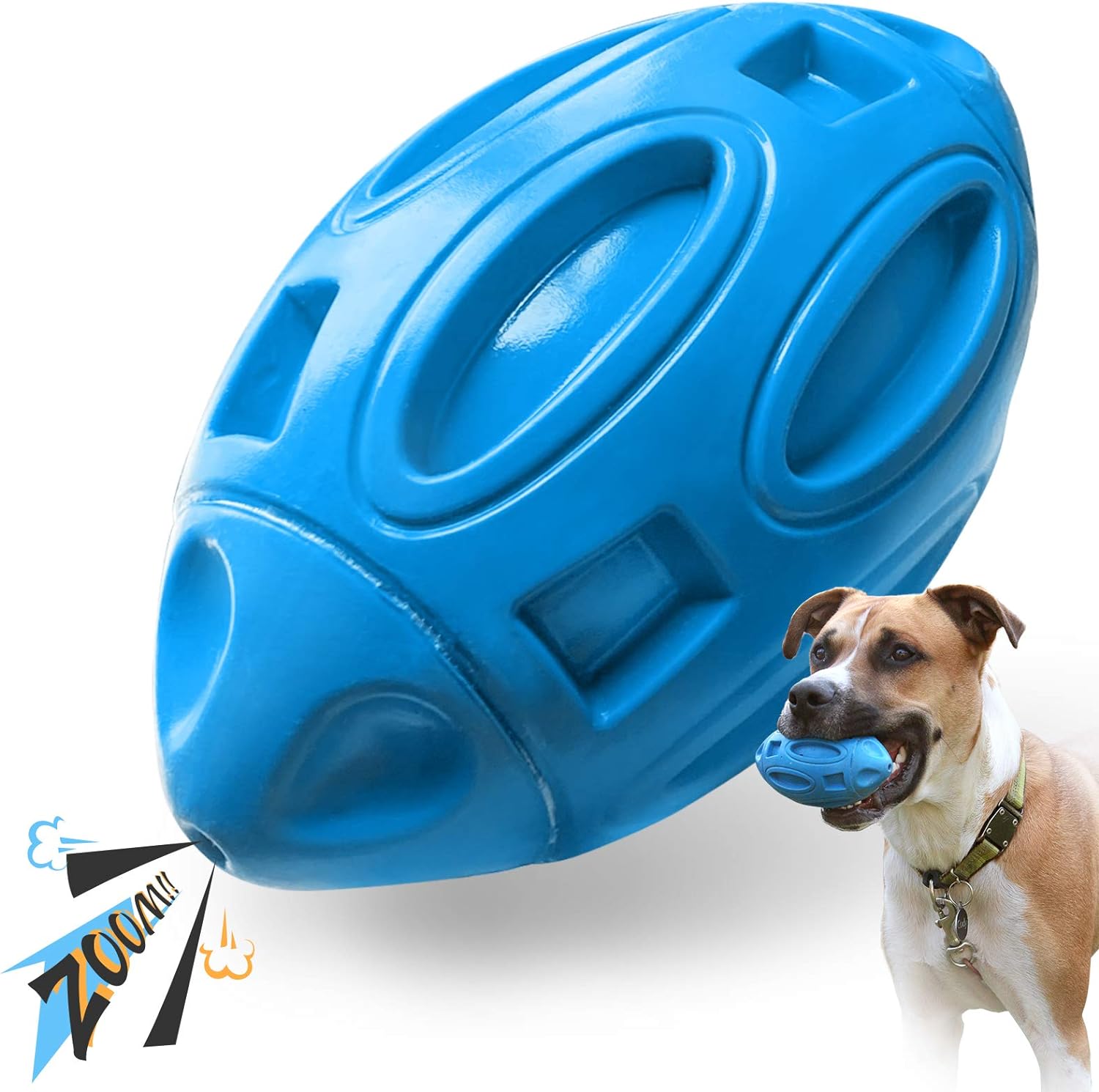 KFX-9090749 Durable Rubber Chew Ball with Squeaker for Medium and Large Dogs, Ideal for Aggressive Chewers