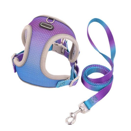 KFX-9091645 Lightweight Polyester Pet Chest Strap with Leash - Multiple Color Options