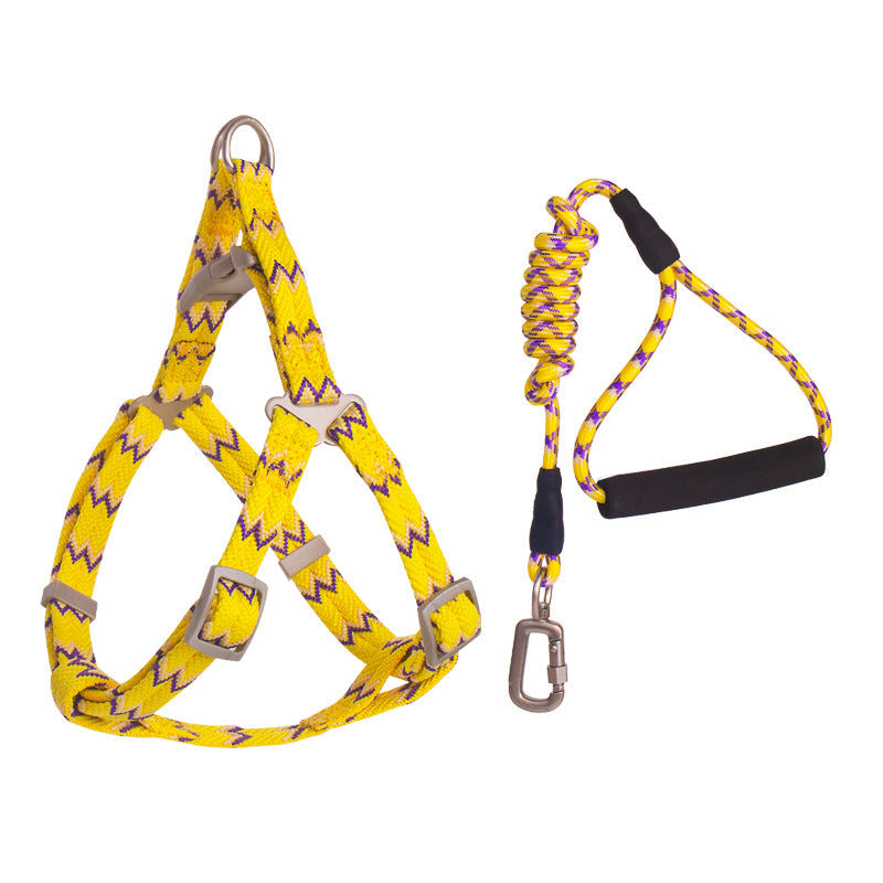 KFX-9093053 Foam Handle Circular Rope with Chest and Back Harness for Pet Training - Multiple Colors Available