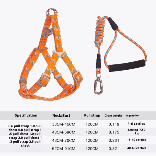 KFX-9093053 Foam Handle Circular Rope with Chest and Back Harness for Pet Training - Multiple Colors Available
