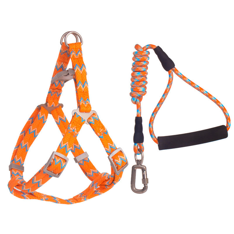 KFX-9093053 Foam Handle Circular Rope with Chest and Back Harness for Pet Training - Multiple Colors Available
