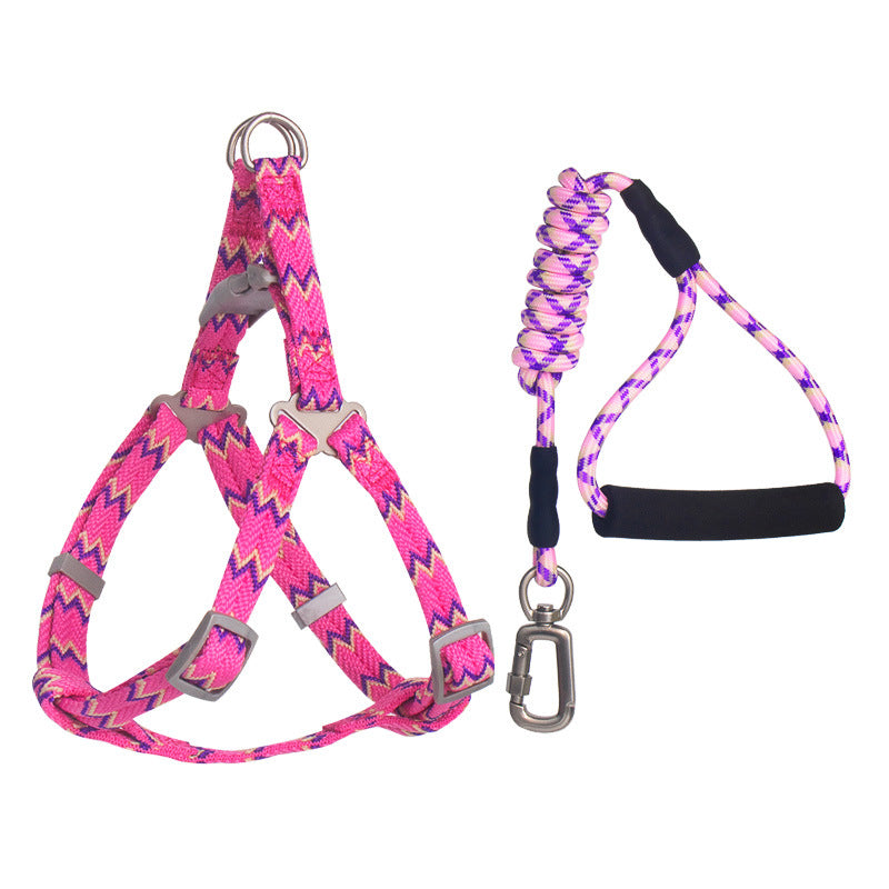 KFX-9093053 Foam Handle Circular Rope with Chest and Back Harness for Pet Training - Multiple Colors Available