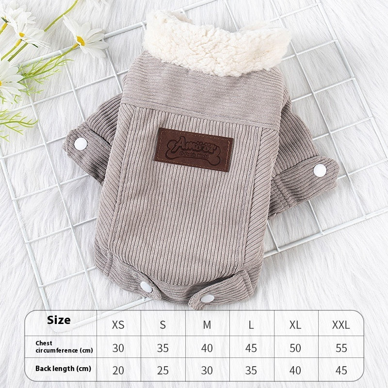 KFX-9093821 Warm Lambswool Vest for Dogs and Cats - Fleece Lined Pet Clothing in Gray and Pink, Sizes XS to XXL