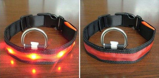 KFX-9095229 Luminous LED Pet Collar for Small and Medium Dogs - 7 Color Options, Adjustable Size