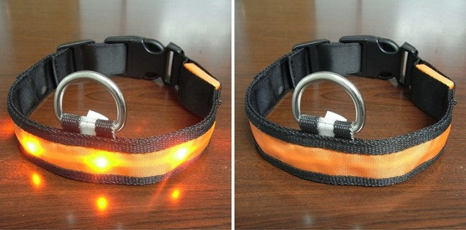 KFX-9095229 Luminous LED Pet Collar for Small and Medium Dogs - 7 Color Options, Adjustable Size