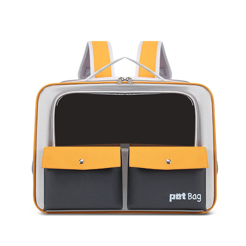 KFX-9095485 Large Capacity Portable Outdoor Cat Backpack - Breathable and Foldable, Medium Soft Nylon