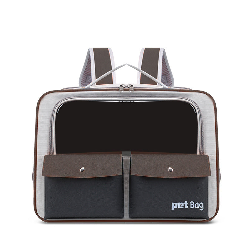 KFX-9095485 Large Capacity Portable Outdoor Cat Backpack - Breathable and Foldable, Medium Soft Nylon