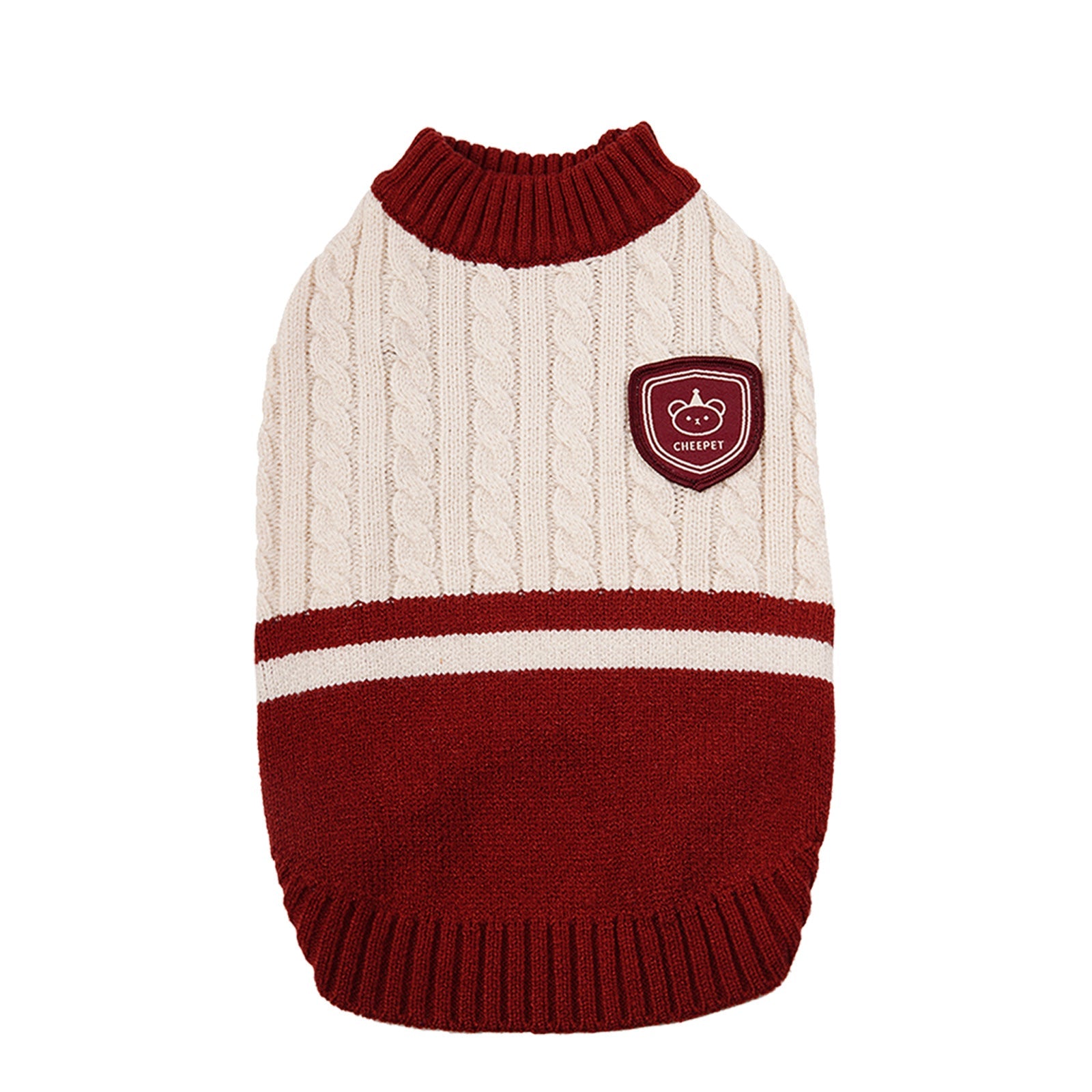 KFX-9097021 Cozy Color-Matching Sweater for Small Dogs in Dark Red, Dark Blue, and Green