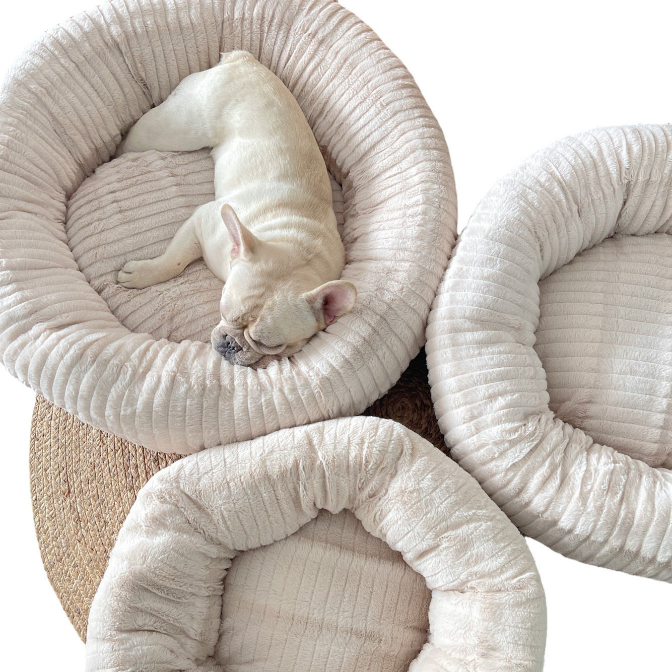 KFX-9099069 Soft and Thickened Warm Dog Kennel in Pink, Blue, Orange, and Gray