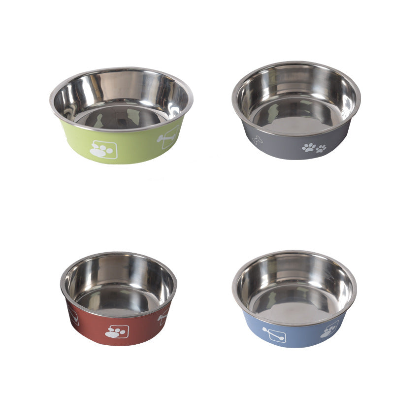 KFX-9099197 Morandi Blue Stainless Steel Rice Bowl for Dogs - Pet Tableware in Various Sizes
