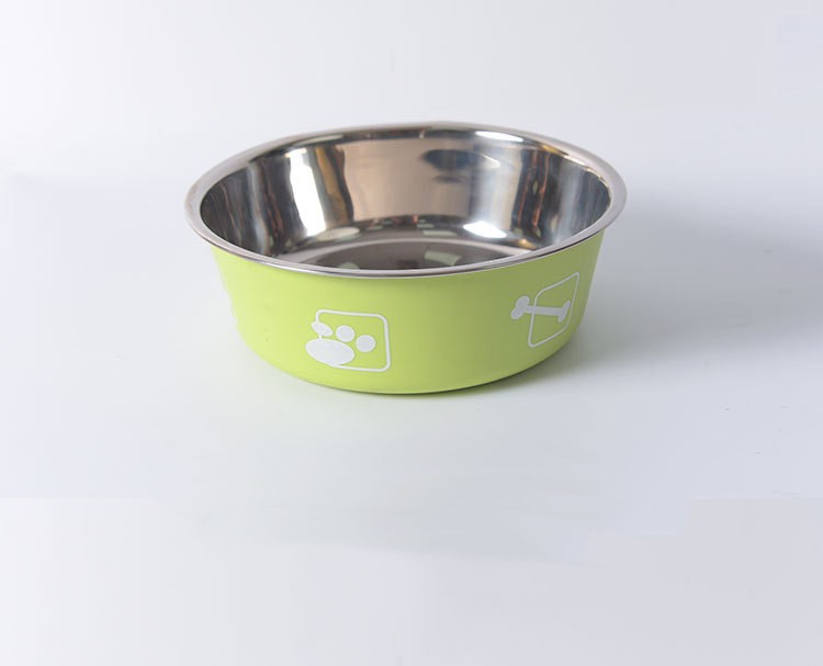 KFX-9099197 Morandi Blue Stainless Steel Rice Bowl for Dogs - Pet Tableware in Various Sizes