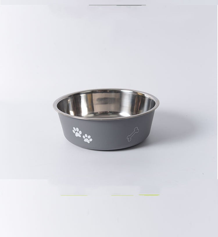 KFX-9099197 Morandi Blue Stainless Steel Rice Bowl for Dogs - Pet Tableware in Various Sizes