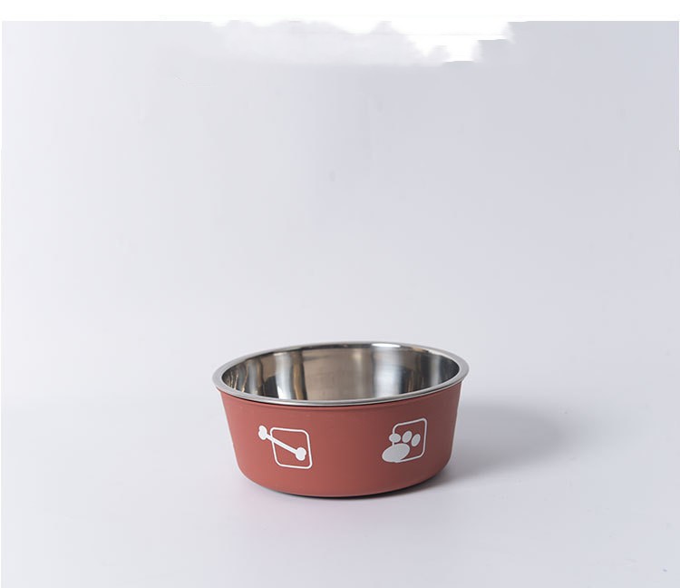 KFX-9099197 Morandi Blue Stainless Steel Rice Bowl for Dogs - Pet Tableware in Various Sizes