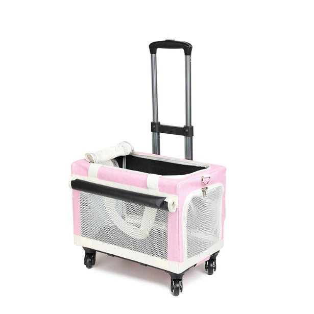 KFX-9101245 Multi-Pet Portable Outdoor Carrier Stroller for Cats and Dogs, Breathable Oxford Cloth Design
