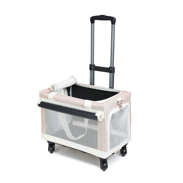 KFX-9101245 Multi-Pet Portable Outdoor Carrier Stroller for Cats and Dogs, Breathable Oxford Cloth Design