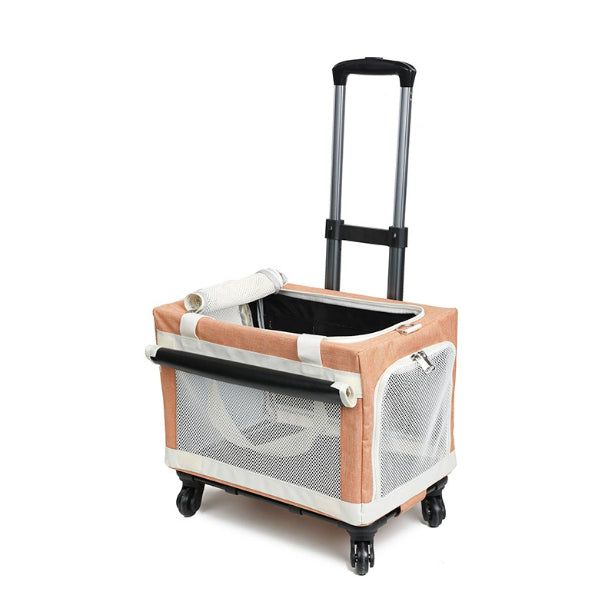 KFX-9101245 Multi-Pet Portable Outdoor Carrier Stroller for Cats and Dogs, Breathable Oxford Cloth Design