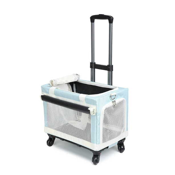 KFX-9101245 Multi-Pet Portable Outdoor Carrier Stroller for Cats and Dogs, Breathable Oxford Cloth Design