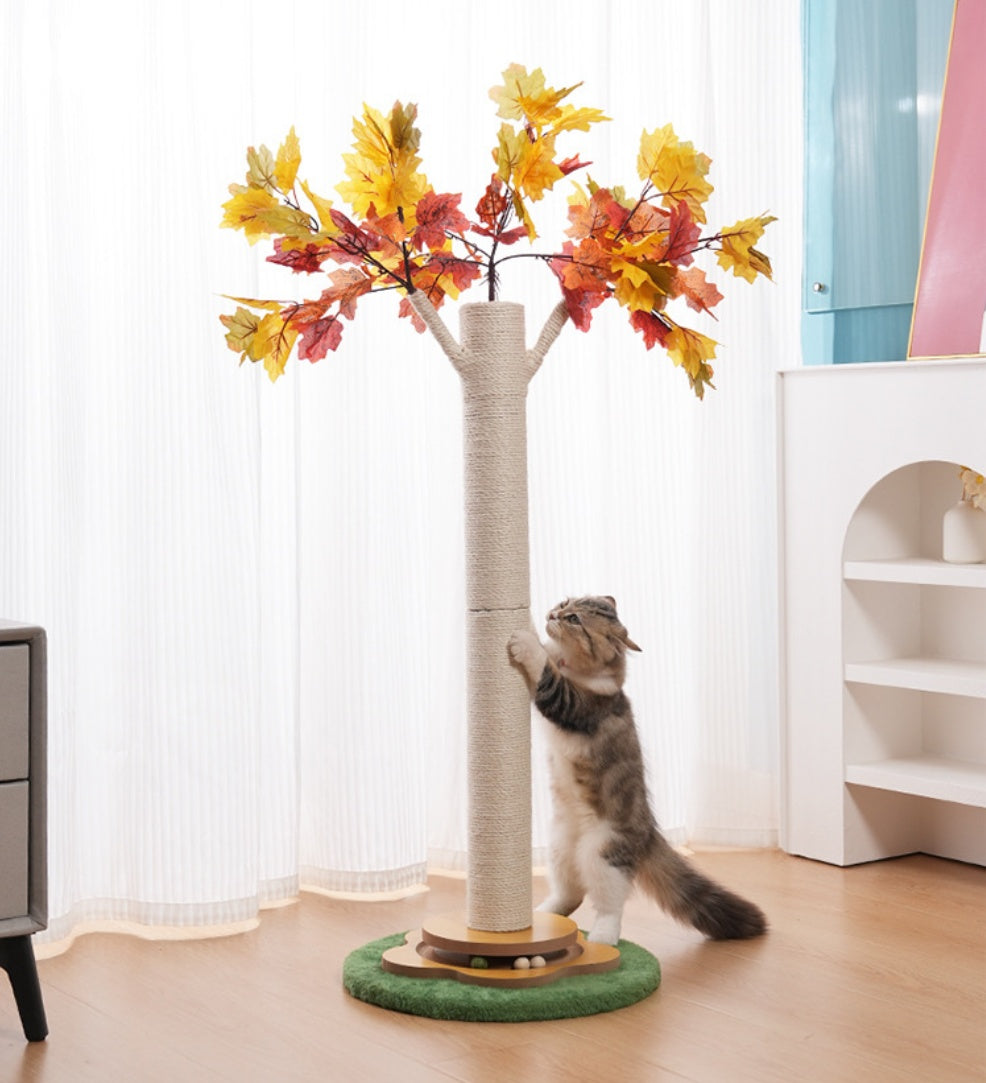 KFX-9105597 Maple Leaf Cat Tree with Sisal for Scratching and Climbing