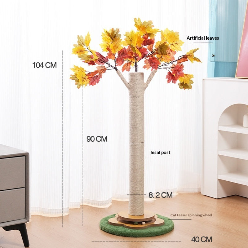 KFX-9105597 Maple Leaf Cat Tree with Sisal for Scratching and Climbing