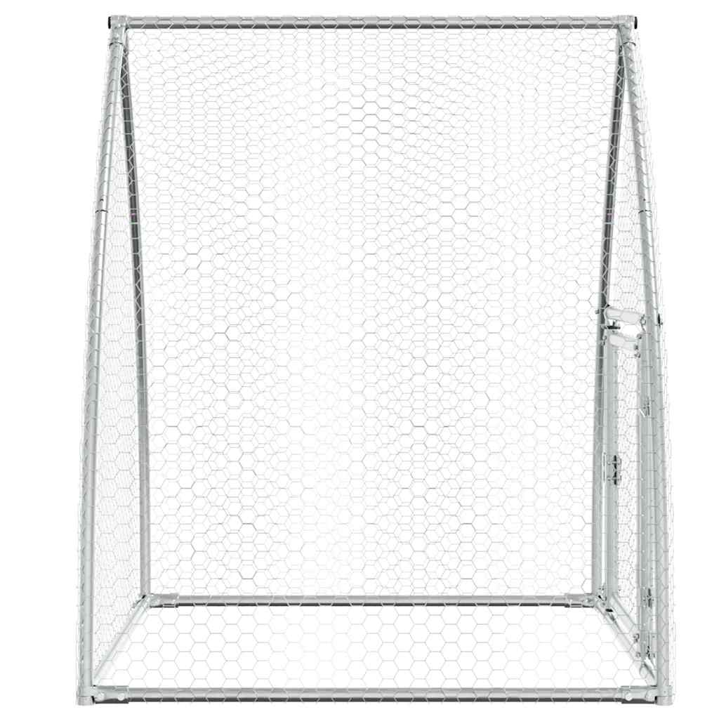KFX-9106365 Spacious Silver Galvanized Steel Chicken Coop - Ideal for Hens, Ducks, and Small Animals