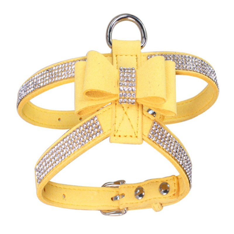 KFX-9107005 Sparkling Rhinestone Pet Harness for Dogs and Cats - Velvet Material, Multiple Sizes Available