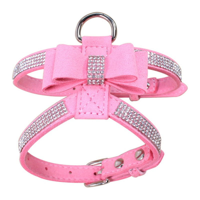 KFX-9107005 Sparkling Rhinestone Pet Harness for Dogs and Cats - Velvet Material, Multiple Sizes Available