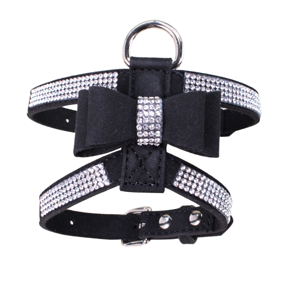 KFX-9107005 Sparkling Rhinestone Pet Harness for Dogs and Cats - Velvet Material, Multiple Sizes Available