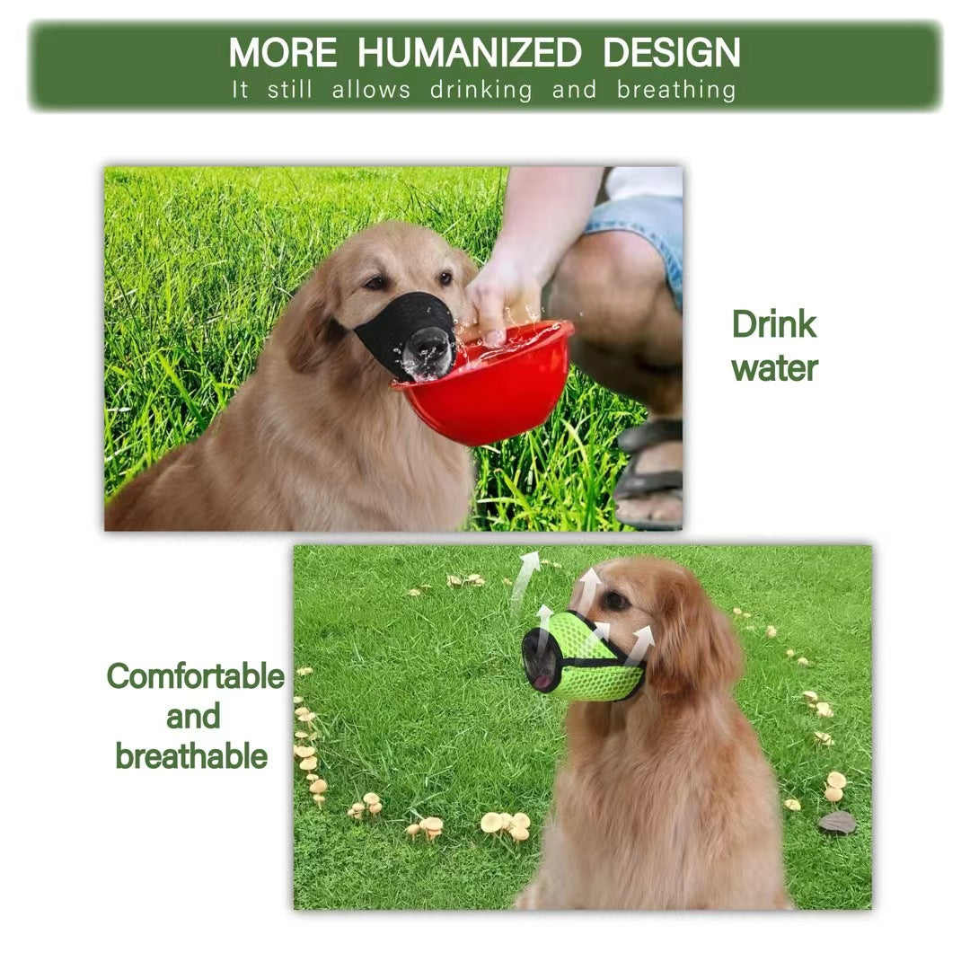 KFX-9108029 Breathable Mesh Dog Muzzle for Medium Dogs - Adjustable Fit for Biting and Barking