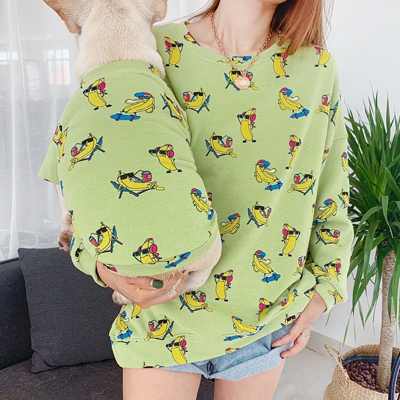 KFX-9109821 Matching Pet and Owner Casual Outfit - Elastic Two-Legged Clothing Set in Various Sizes