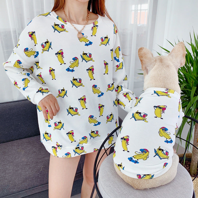 KFX-9109821 Matching Pet and Owner Casual Outfit - Elastic Two-Legged Clothing Set in Various Sizes