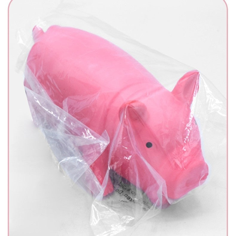 KFX-9112125 Long Lasting Latex Pig Toy for Small, Medium and Large Dogs - 19cm, Medium Pink