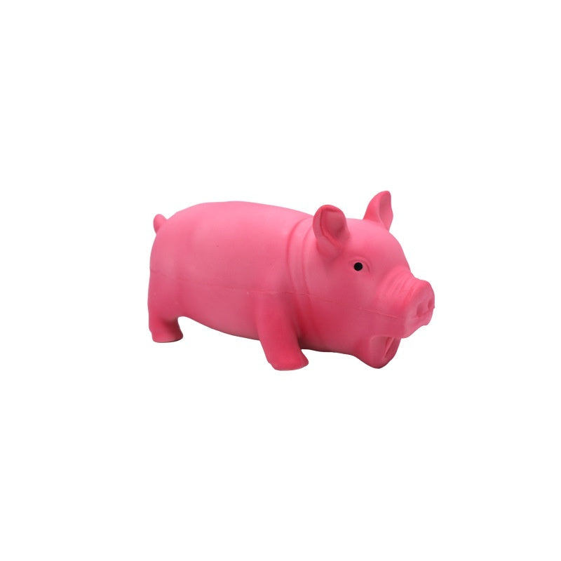 KFX-9112125 Long Lasting Latex Pig Toy for Small, Medium and Large Dogs - 19cm, Medium Pink