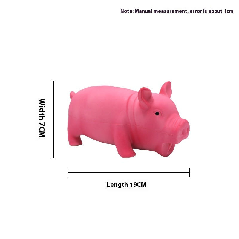 KFX-9112125 Long Lasting Latex Pig Toy for Small, Medium and Large Dogs - 19cm, Medium Pink