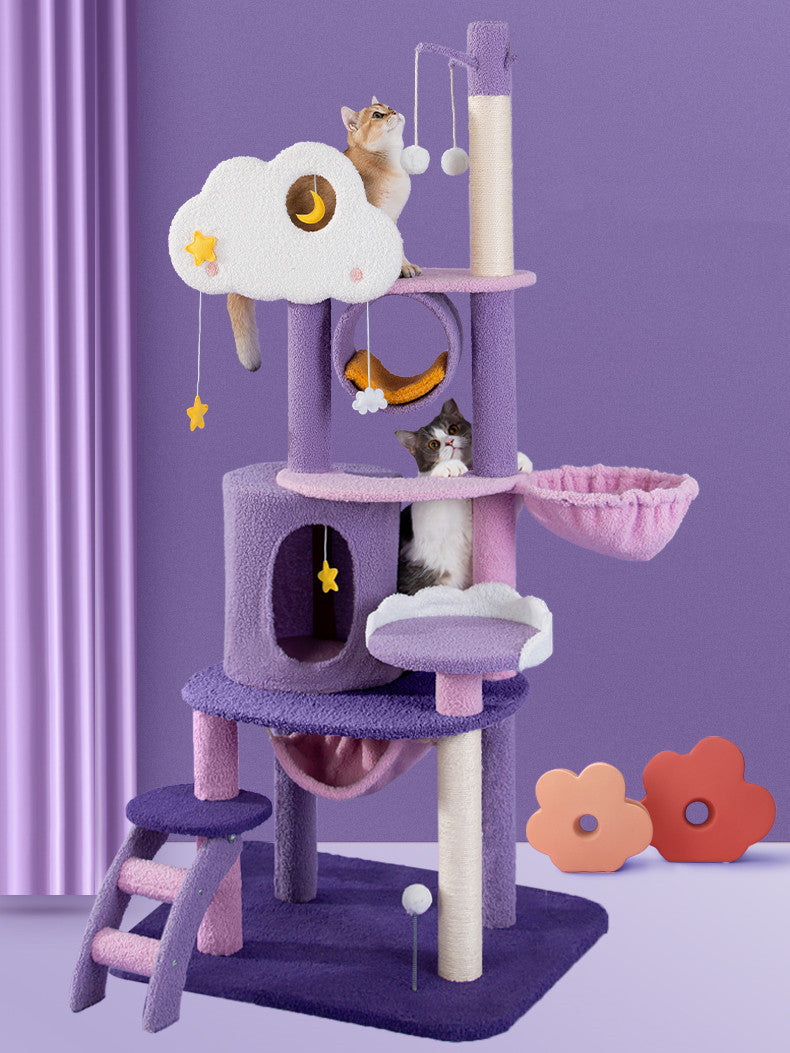 KFX-9113789 Multi-Level Cat Climbing Frame with Sisal Post and Interactive Ball