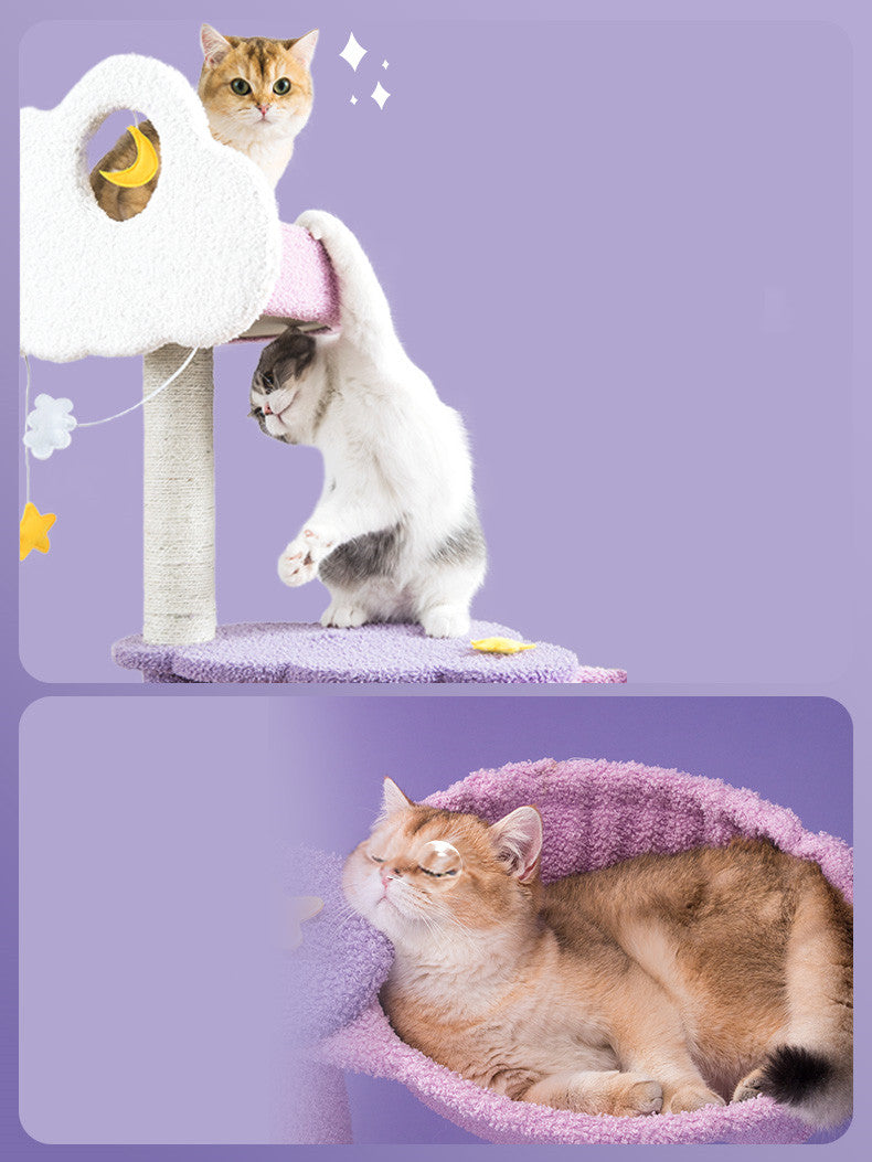 KFX-9113789 Multi-Level Cat Climbing Frame with Sisal Post and Interactive Ball