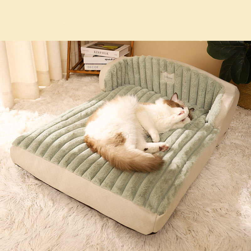 KFX-9114557 Cozy Polyester Winter Pet Mattress for Cats and Dogs in Green