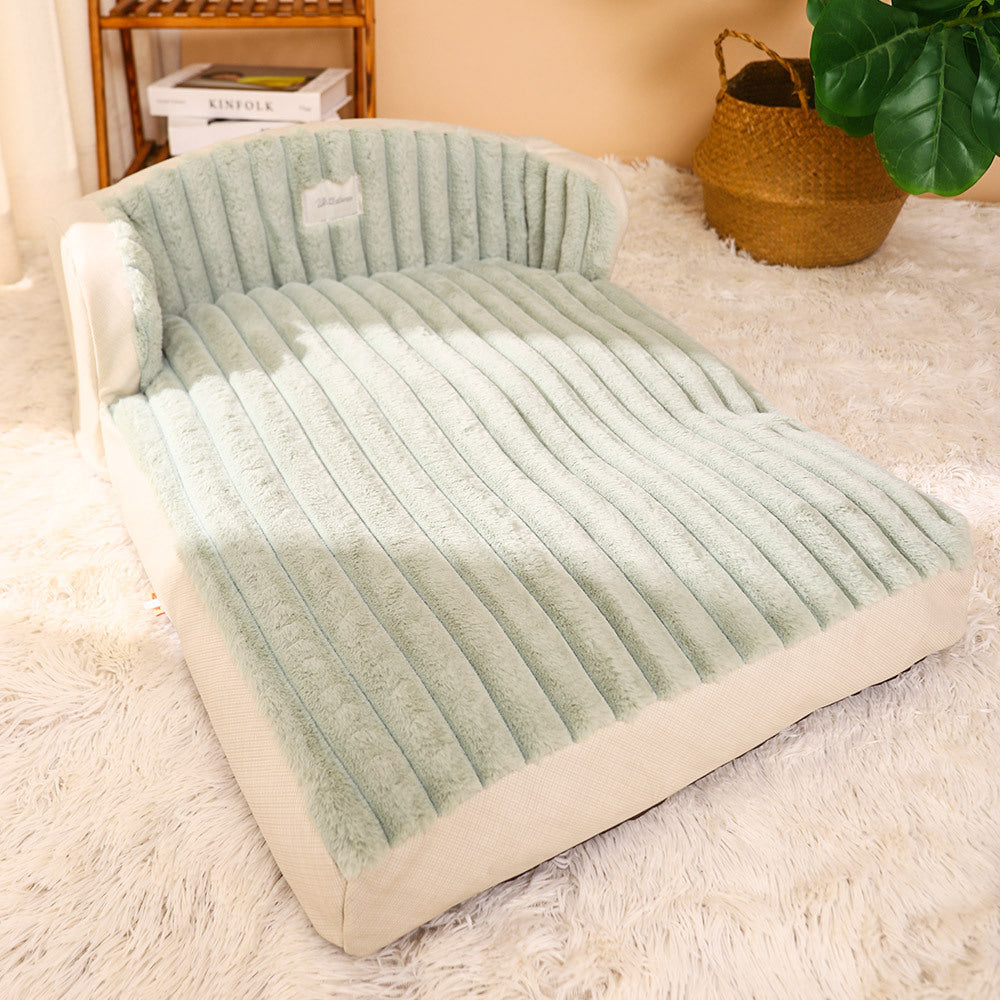 KFX-9114557 Cozy Polyester Winter Pet Mattress for Cats and Dogs in Green