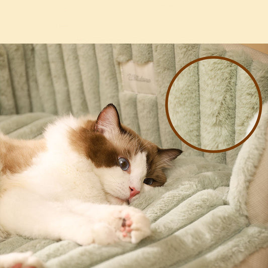 KFX-9114557 Cozy Polyester Winter Pet Mattress for Cats and Dogs in Green