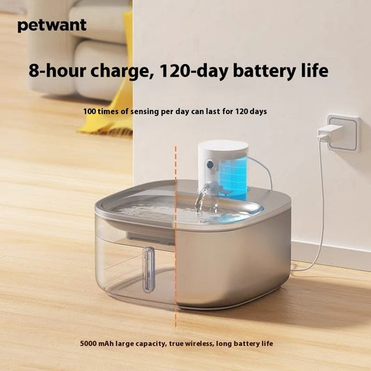 KFX-9116349 Smart Wireless Charging Stainless Steel Pet Water Dispenser 3.2L