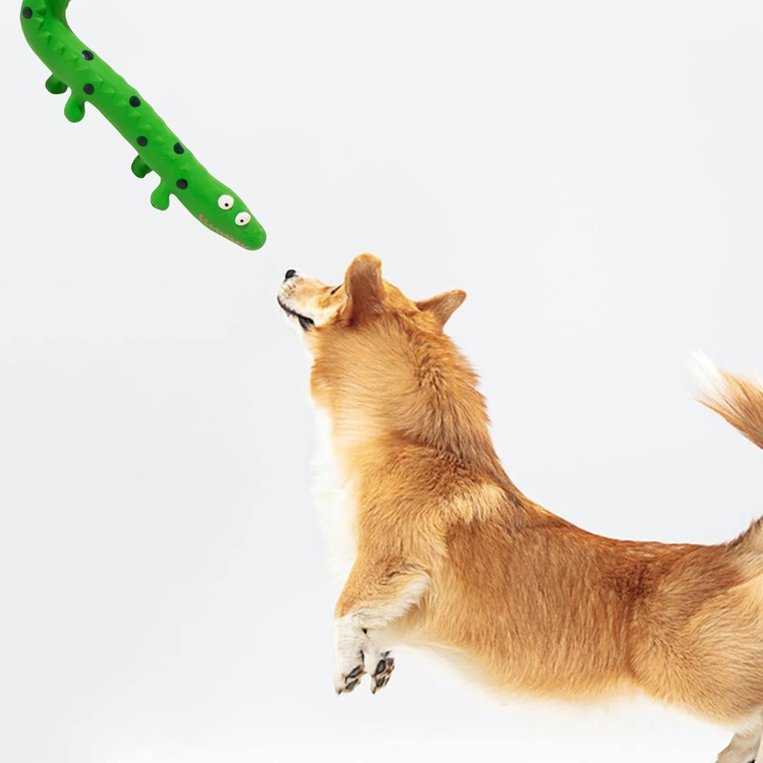 KFX-9117757 Interactive Lizard Shaped Dog Chew Toy for Aggressive Chewers - Squeaky, Durable, and Teeth-Cleaning Fun for All Breeds