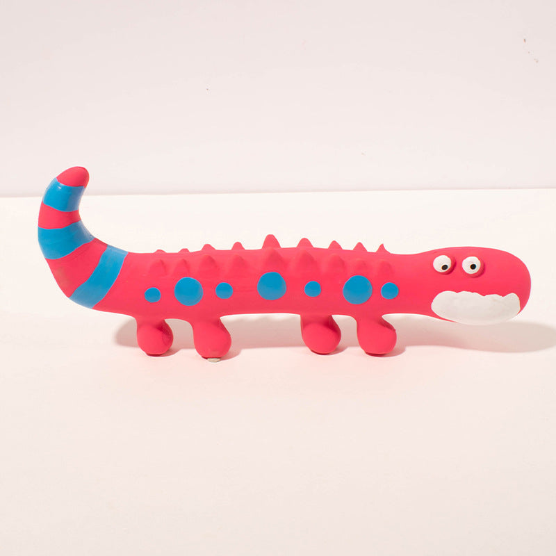 KFX-9117757 Interactive Lizard Shaped Dog Chew Toy for Aggressive Chewers - Squeaky, Durable, and Teeth-Cleaning Fun for All Breeds