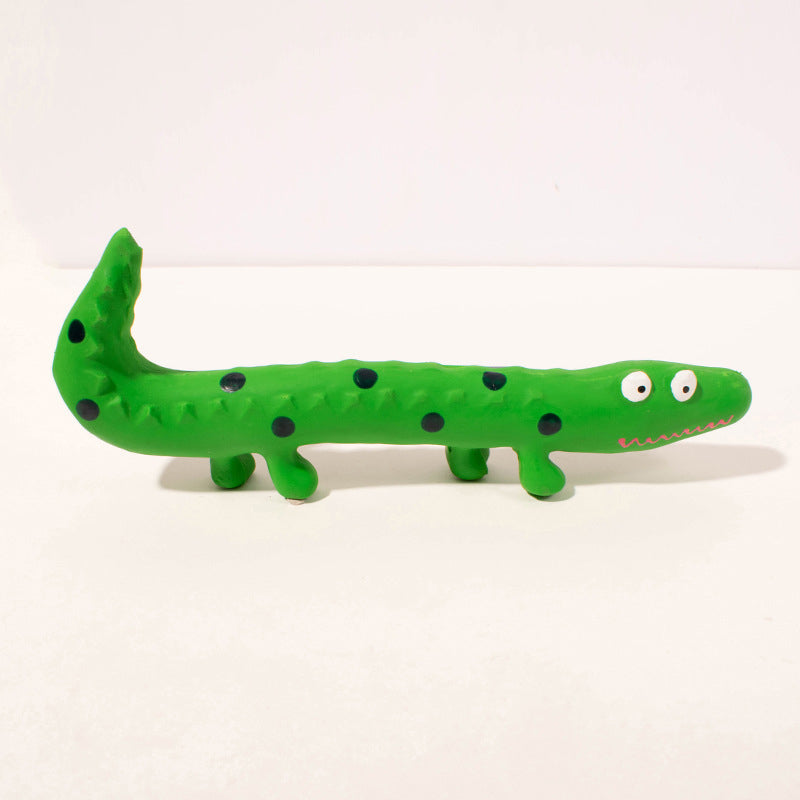 KFX-9117757 Interactive Lizard Shaped Dog Chew Toy for Aggressive Chewers - Squeaky, Durable, and Teeth-Cleaning Fun for All Breeds