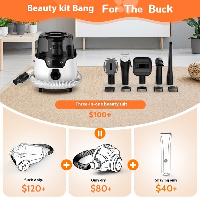 KFX-9118141 High-Power Low Noise Pet Hair Suction Cleaning and Blowing Tool with Trimmer and Brushes